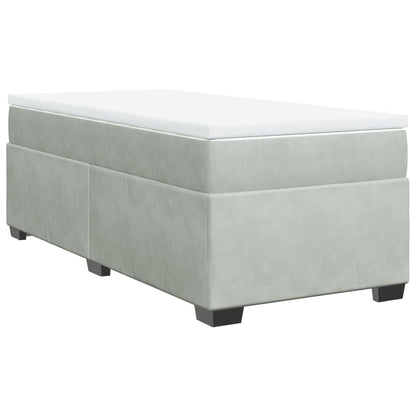 Boxspring met matras fluweel lichtgrijs 90x200 cm