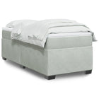 Boxspring met matras fluweel lichtgrijs 90x200 cm