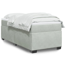 Boxspring met matras fluweel lichtgrijs 90x200 cm