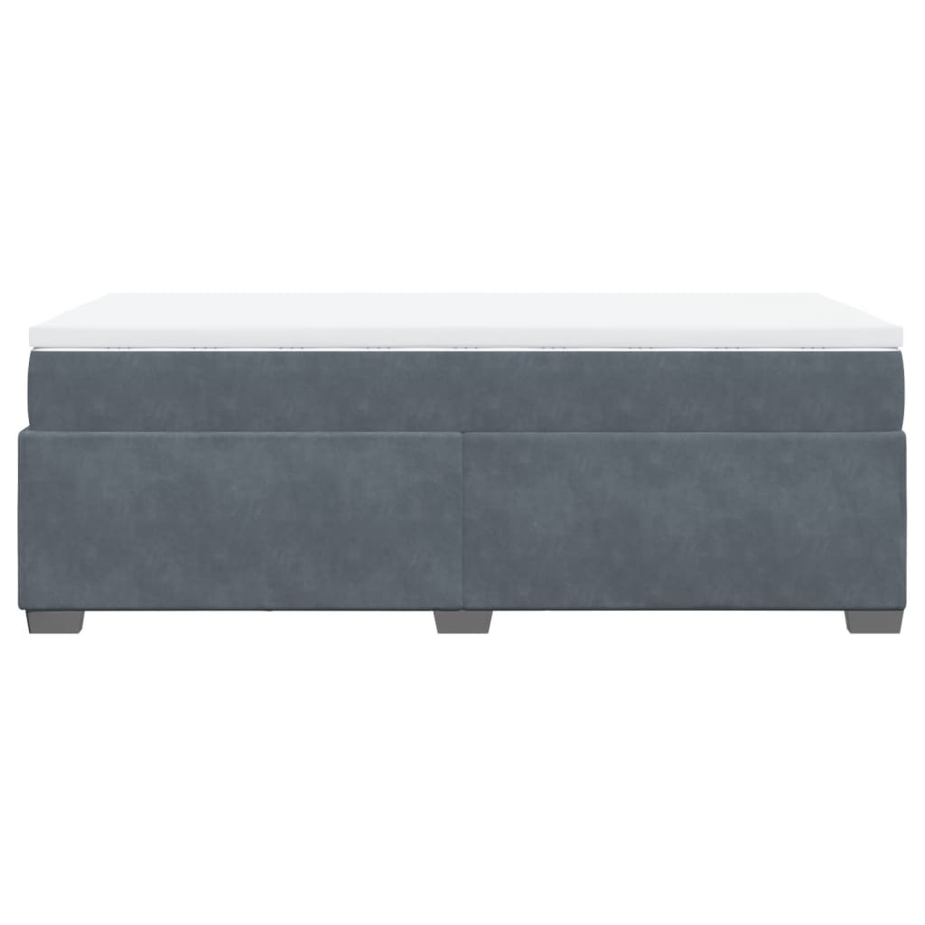 Boxspring met matras fluweel donkergrijs 90x200 cm