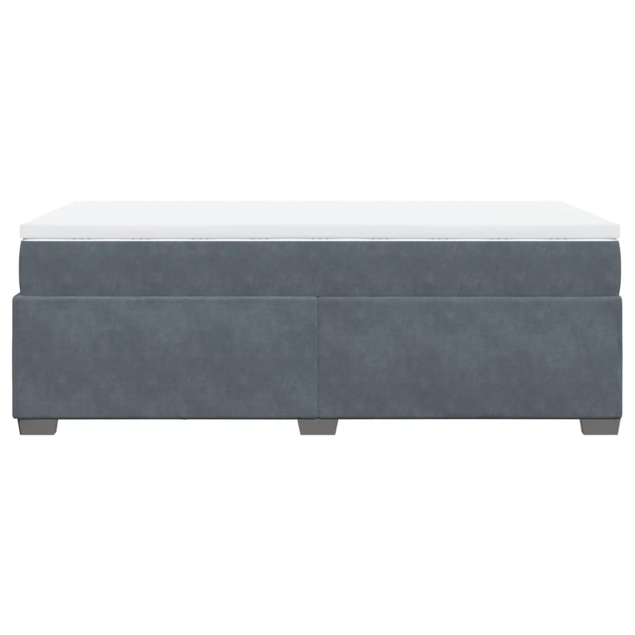 Boxspring met matras fluweel donkergrijs 90x200 cm
