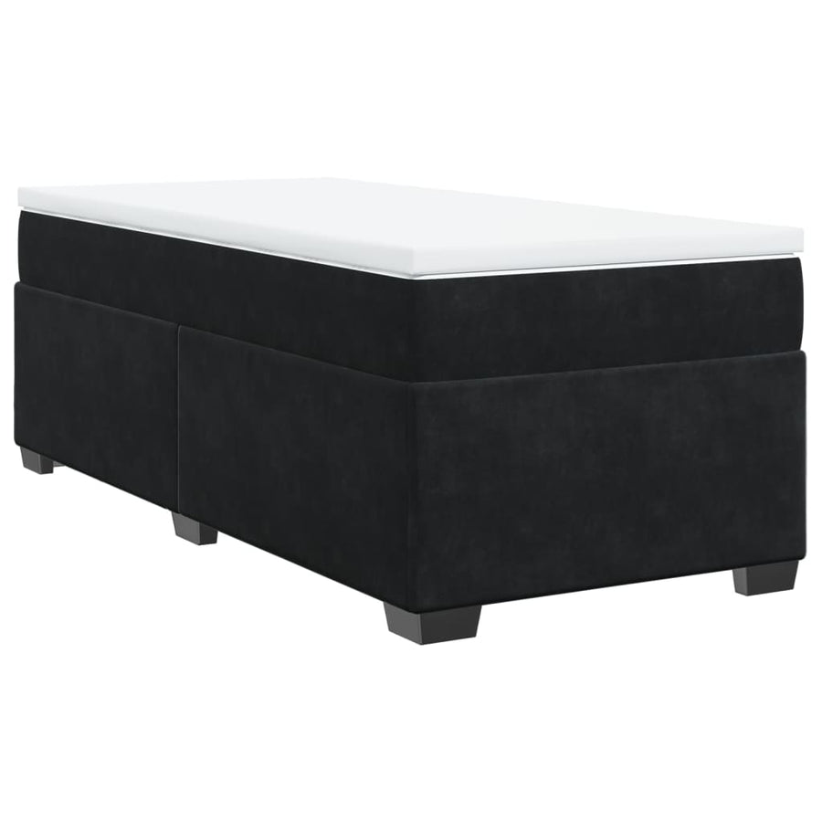 Boxspring met matras fluweel zwart 90x200 cm