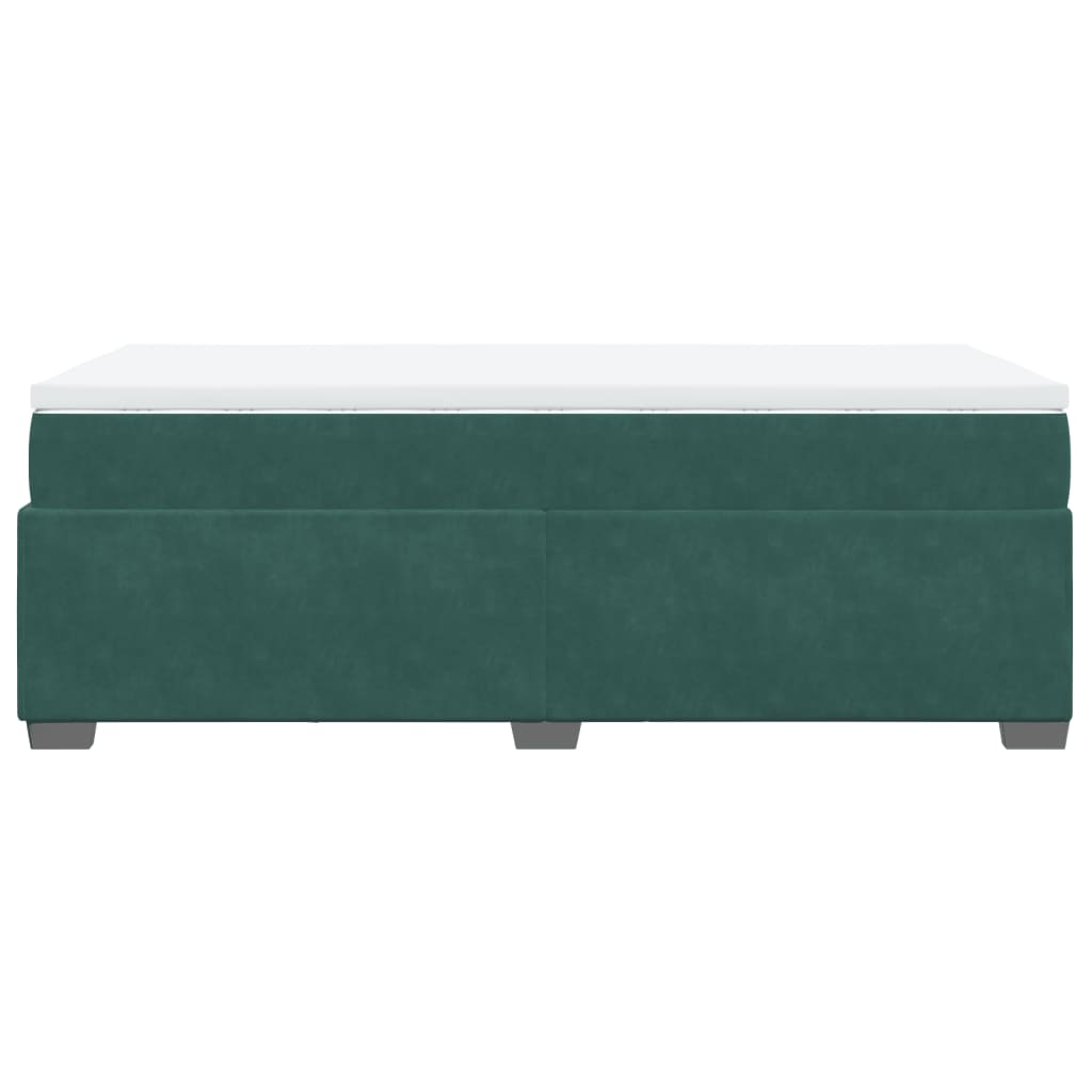 Boxspring met matras fluweel donkergroen 90x200 cm