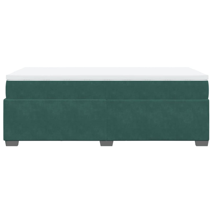 Boxspring met matras fluweel donkergroen 90x200 cm