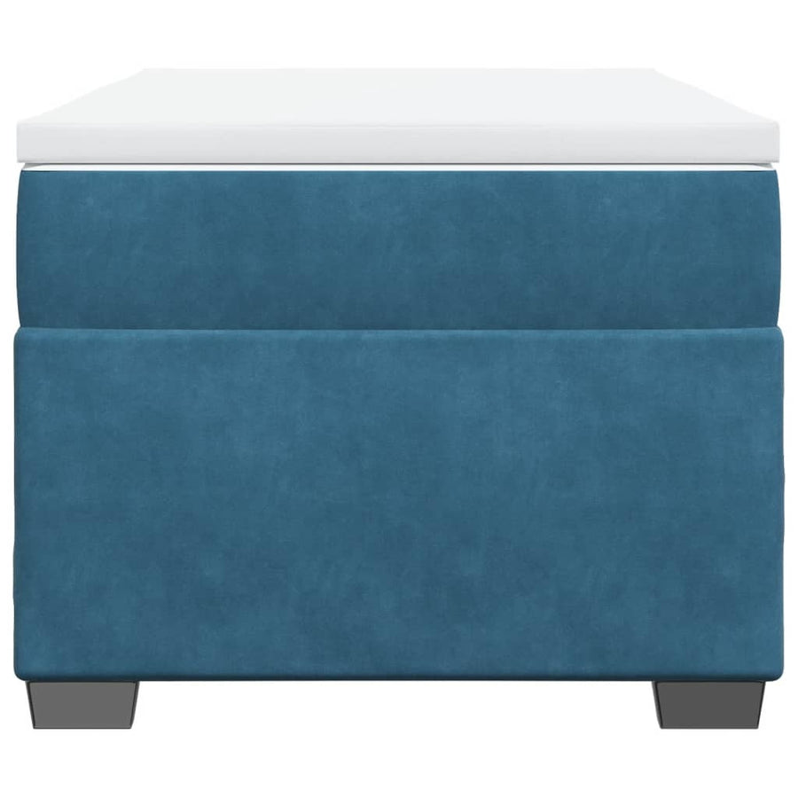Boxspring met matras fluweel donkerblauw 90x200 cm