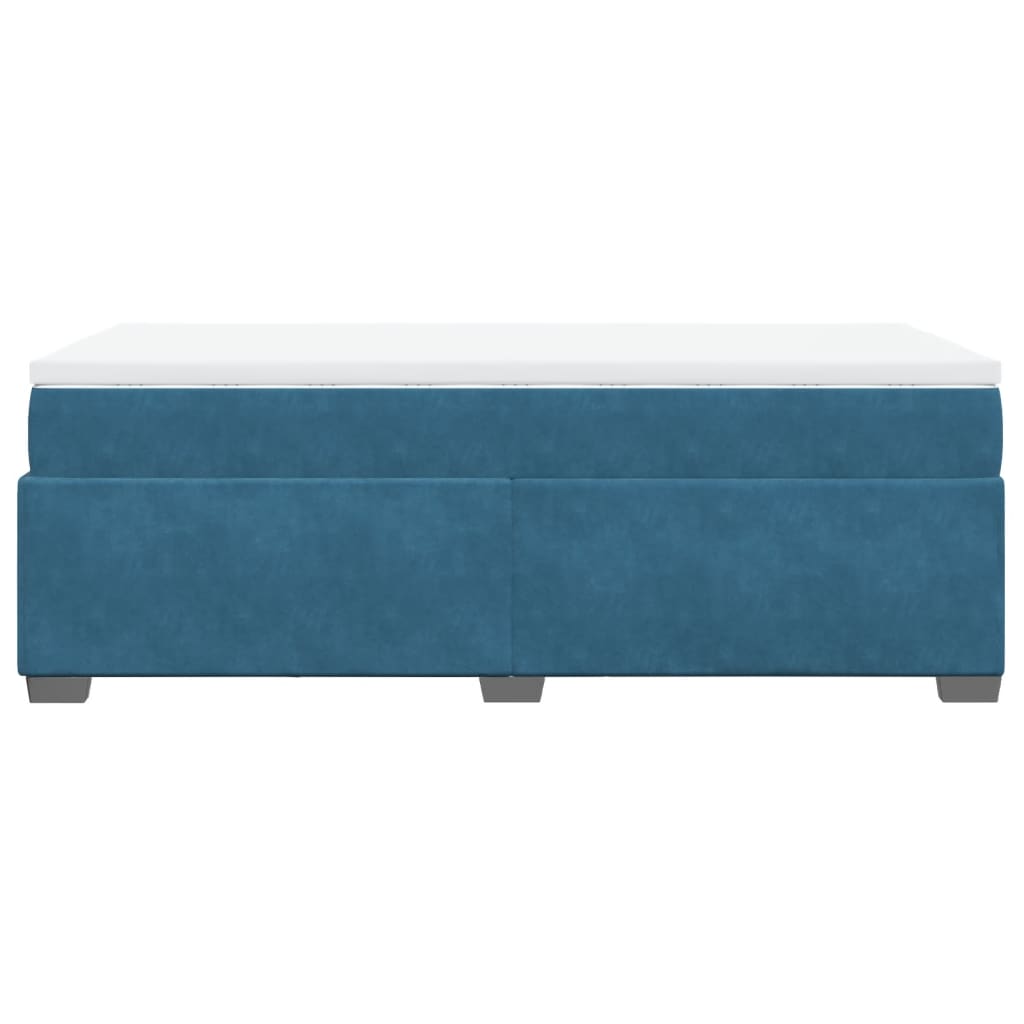 Boxspring met matras fluweel donkerblauw 90x200 cm