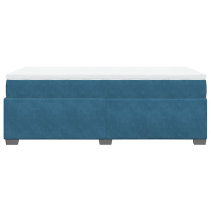 Boxspring met matras fluweel donkerblauw 90x200 cm