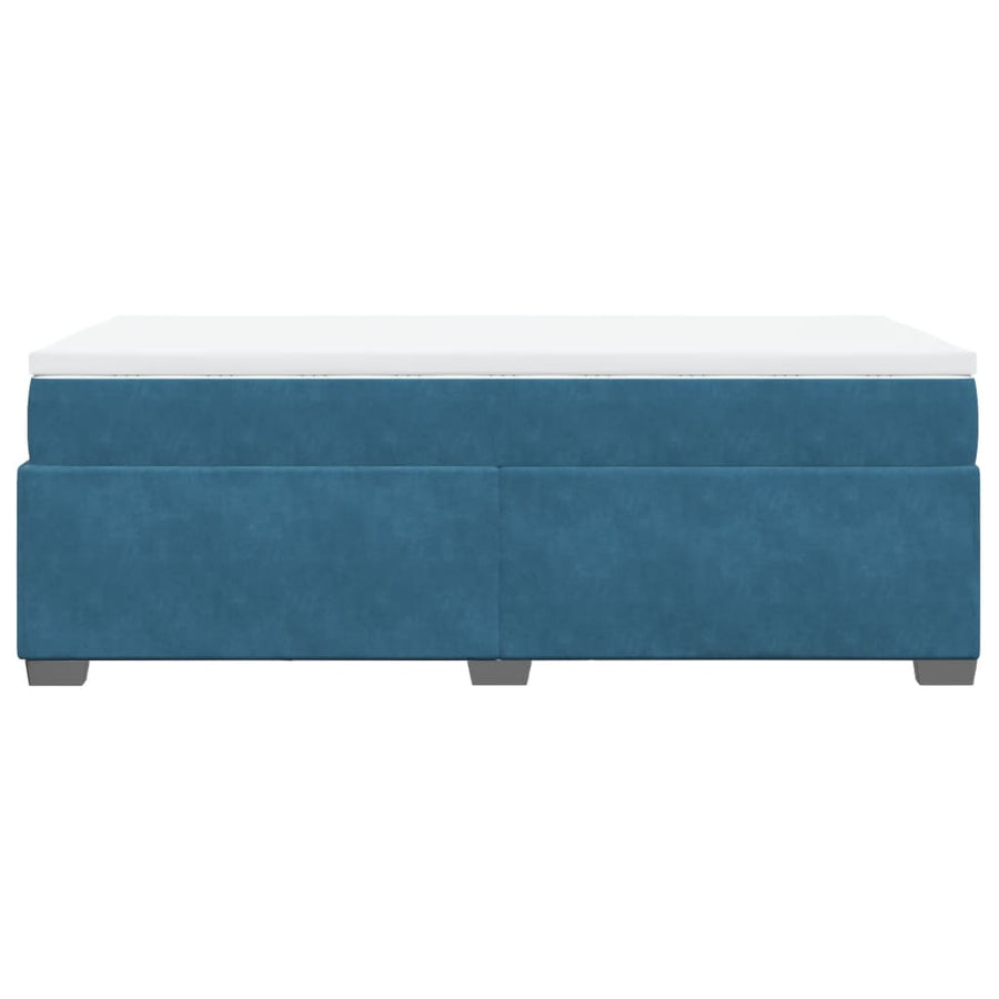 Boxspring met matras fluweel donkerblauw 90x200 cm