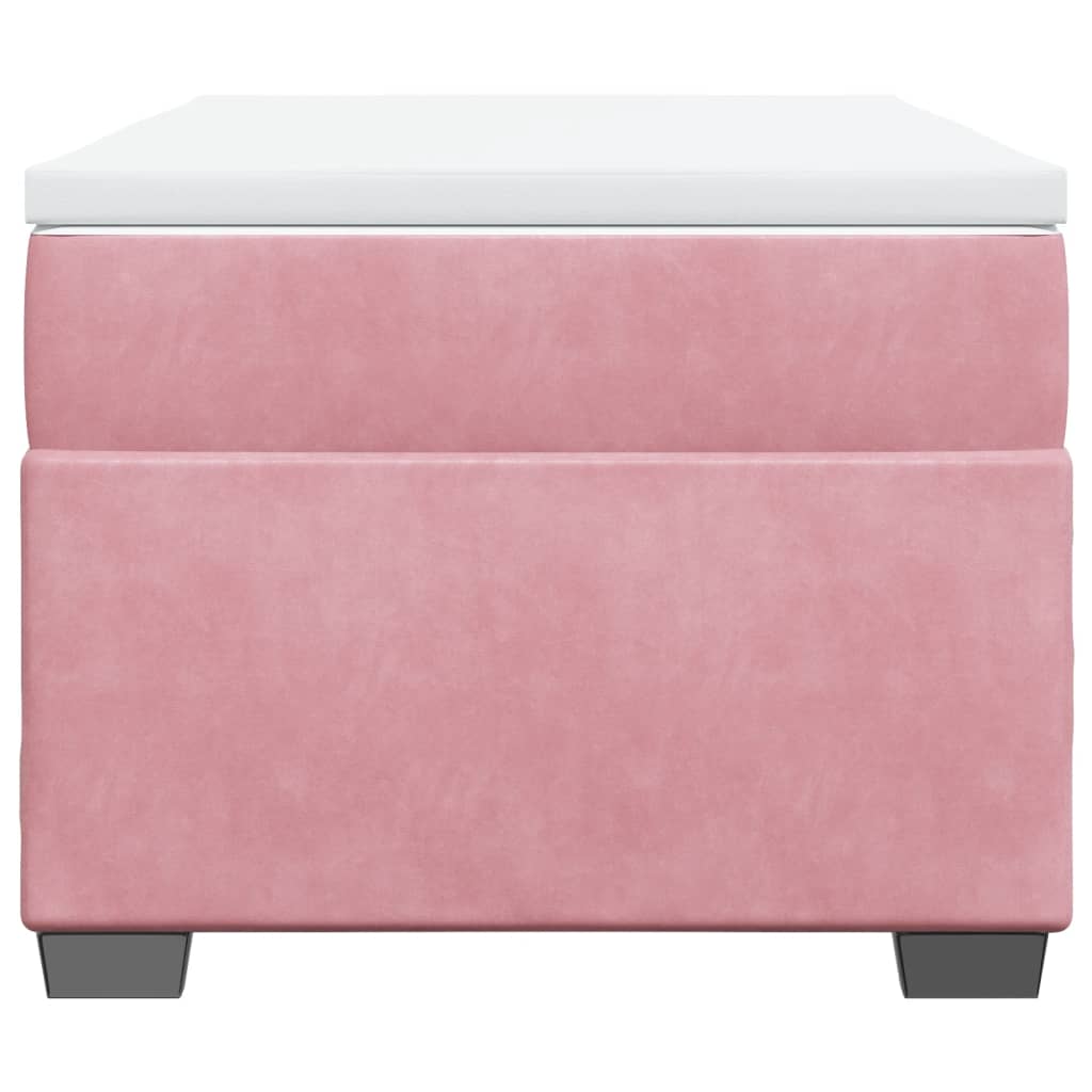 Boxspring met matras fluweel roze 90x200 cm