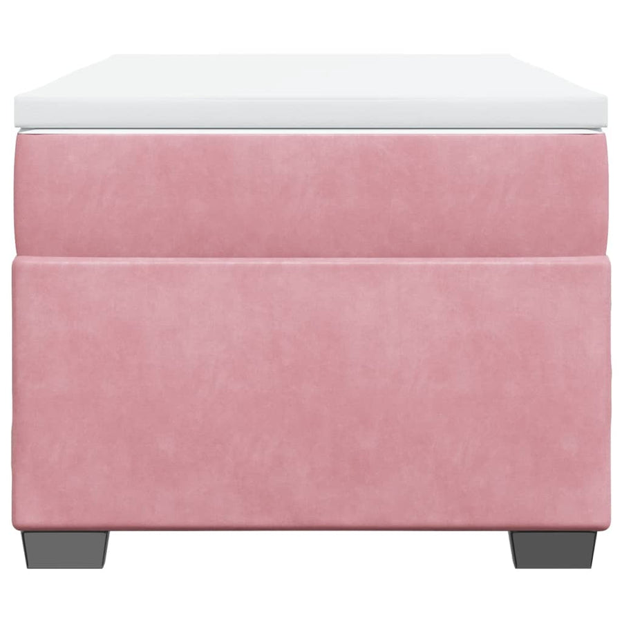 Boxspring met matras fluweel roze 90x200 cm