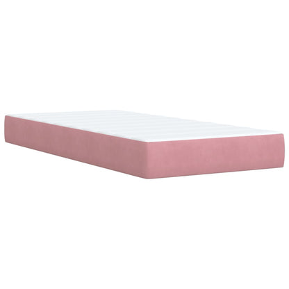 Boxspring met matras fluweel roze 90x200 cm