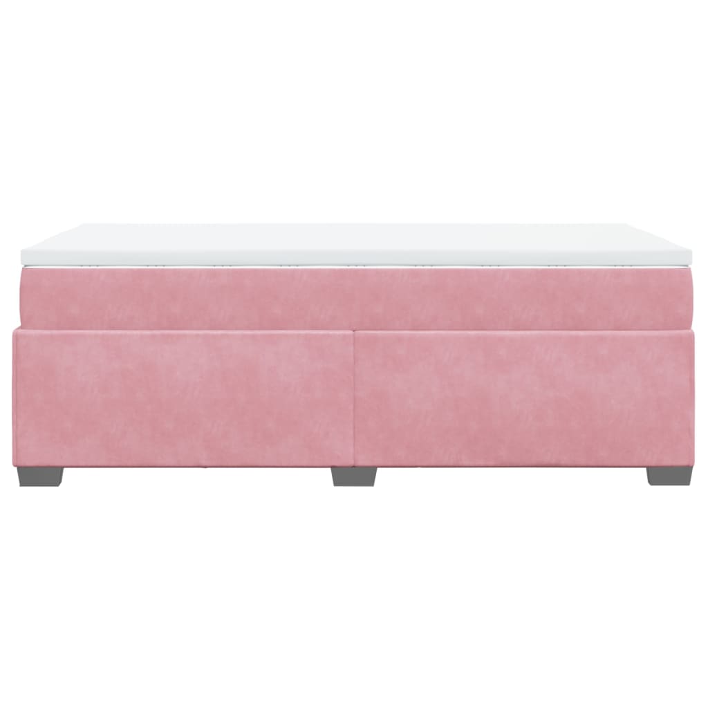 Boxspring met matras fluweel roze 90x200 cm