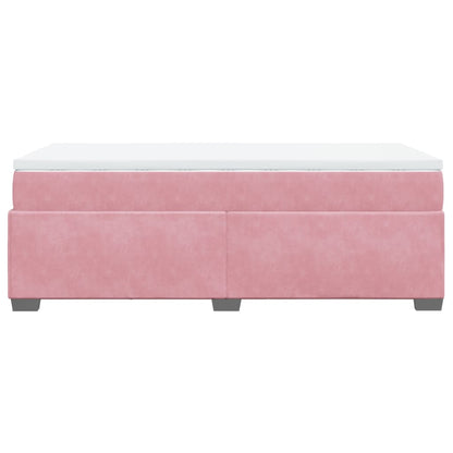 Boxspring met matras fluweel roze 90x200 cm