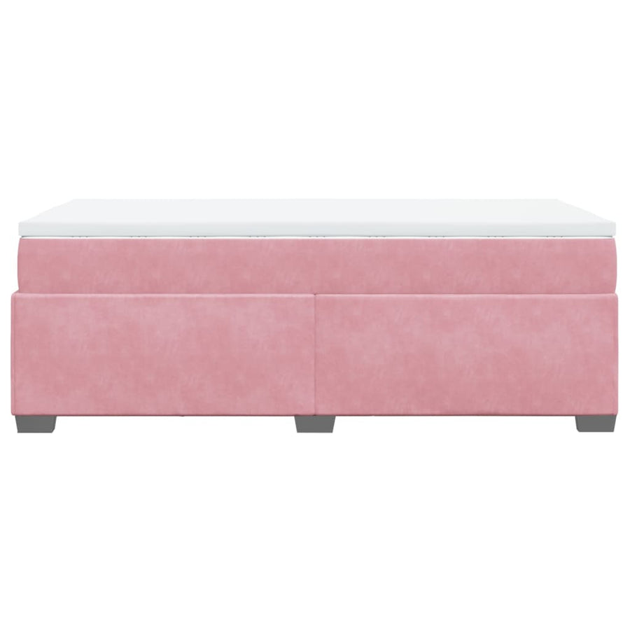 Boxspring met matras fluweel roze 90x200 cm