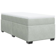 Boxspring met matras fluweel lichtgrijs 100x200 cm