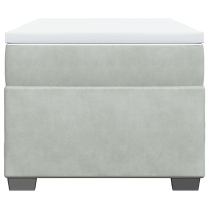 Boxspring met matras fluweel lichtgrijs 100x200 cm