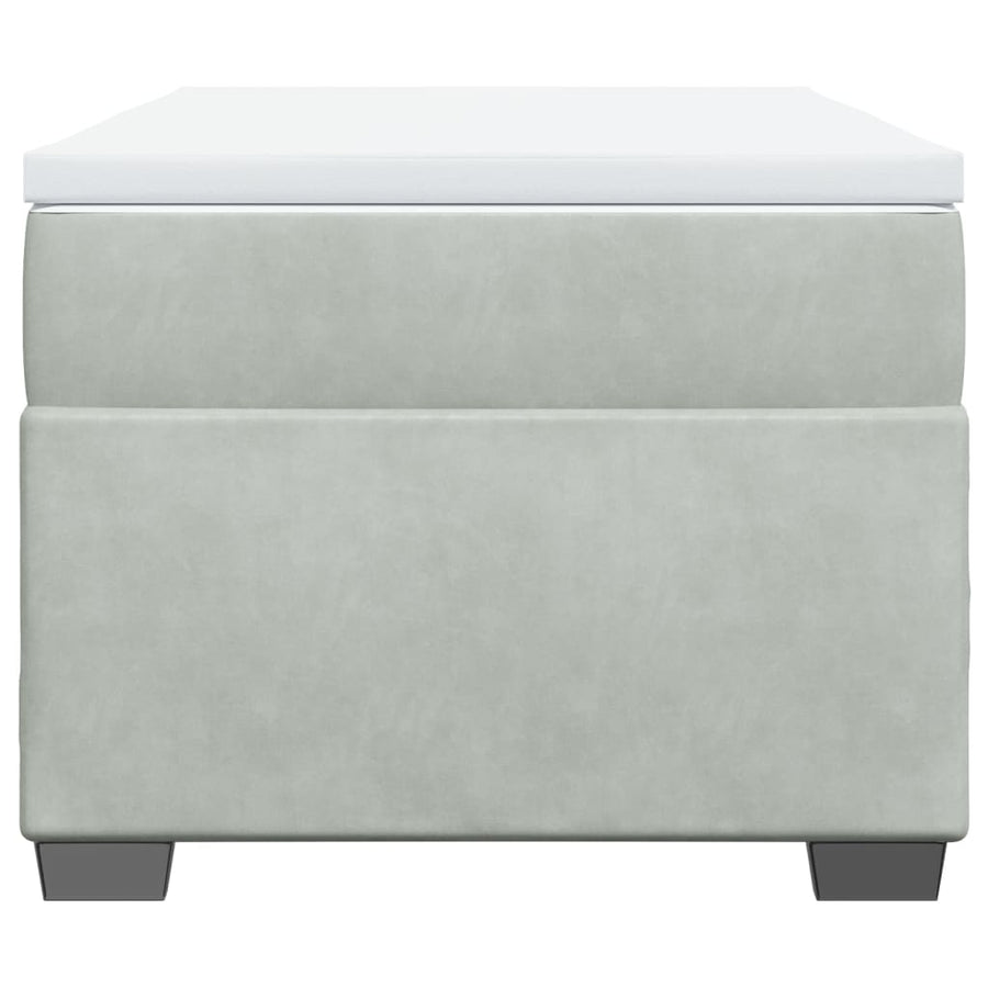 Boxspring met matras fluweel lichtgrijs 100x200 cm