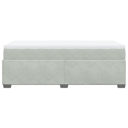 Boxspring met matras fluweel lichtgrijs 100x200 cm