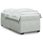 Boxspring met matras fluweel lichtgrijs 100x200 cm