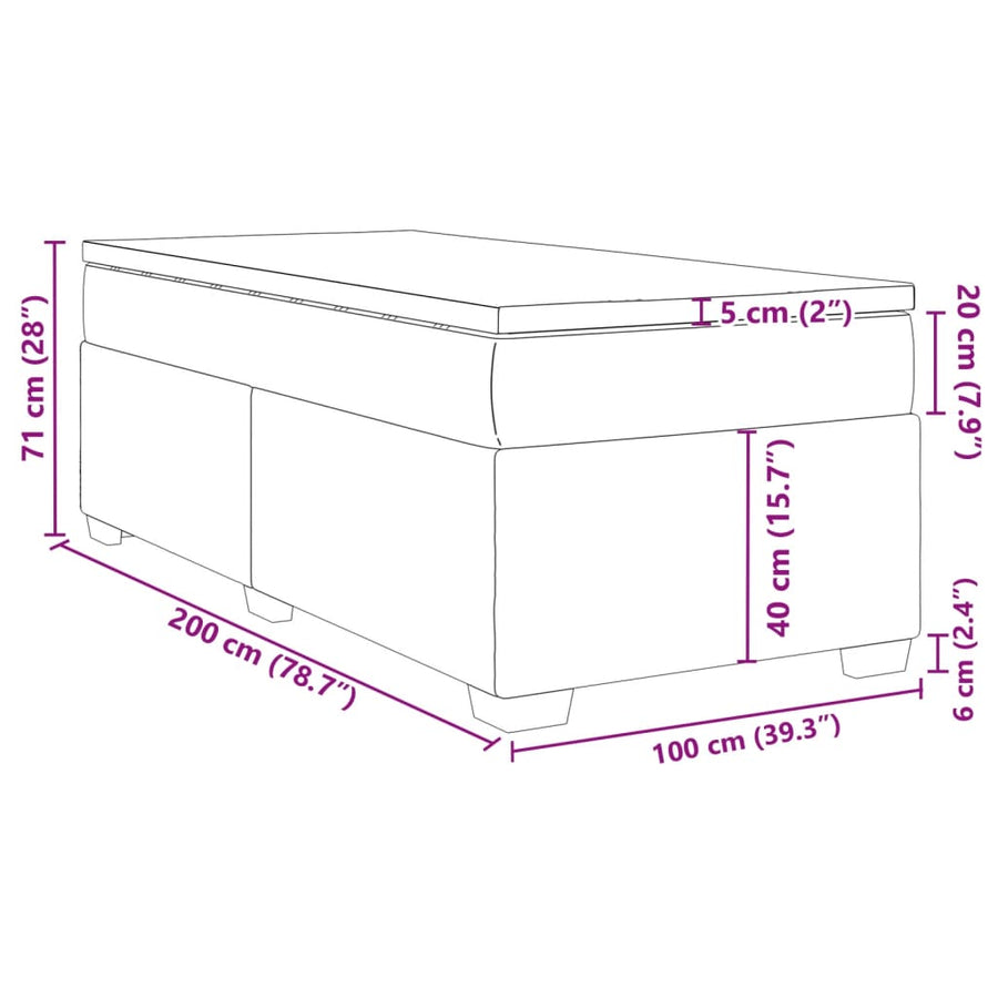 Boxspring met matras fluweel zwart 100x200 cm