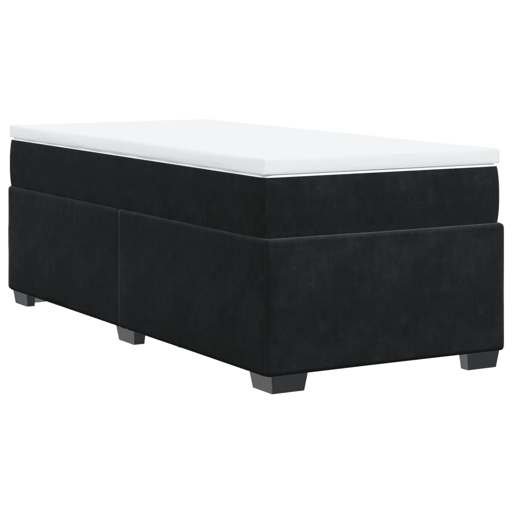 Boxspring met matras fluweel zwart 100x200 cm
