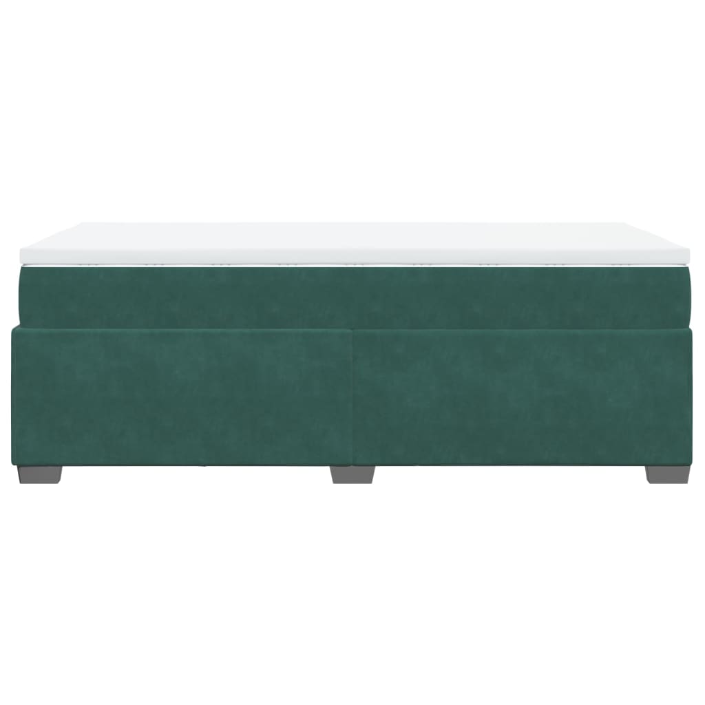 Boxspring met matras fluweel donkergroen 100x200 cm
