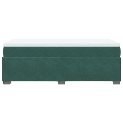 Boxspring met matras fluweel donkergroen 100x200 cm