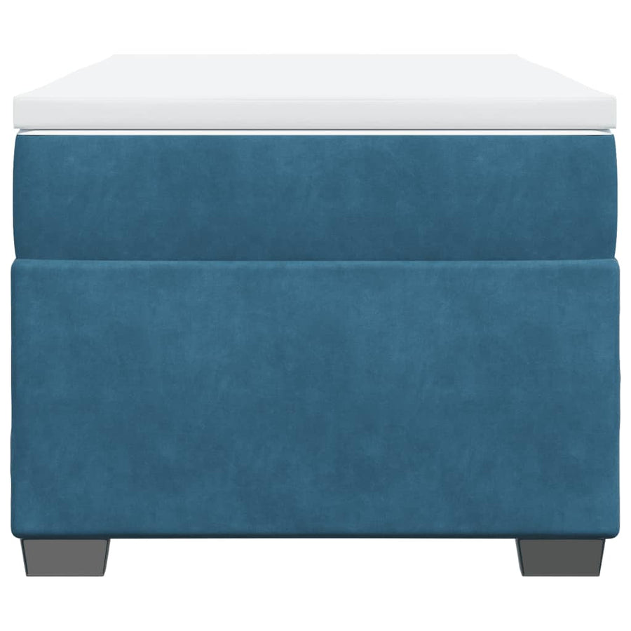Boxspring met matras fluweel donkerblauw 100x200 cm