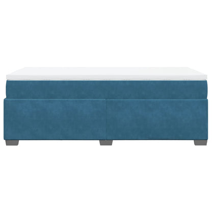 Boxspring met matras fluweel donkerblauw 100x200 cm