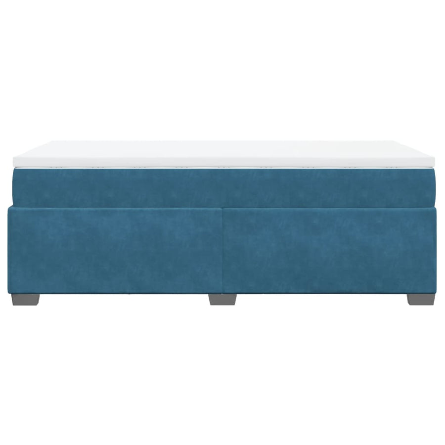 Boxspring met matras fluweel donkerblauw 100x200 cm