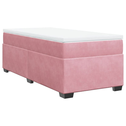 Boxspring met matras fluweel roze 100x200 cm