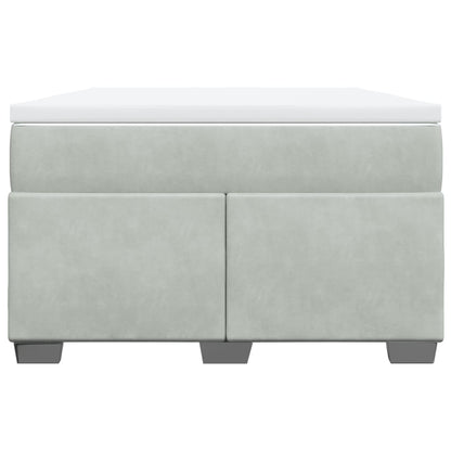 Boxspring met matras fluweel lichtgrijs 120x190 cm