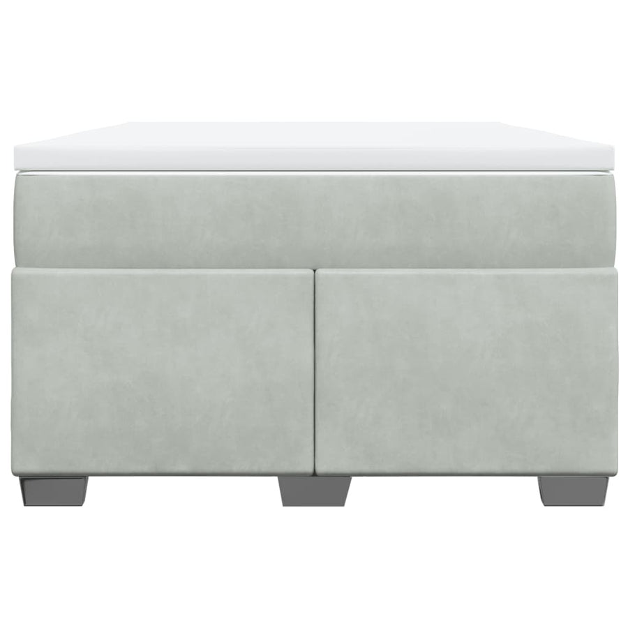 Boxspring met matras fluweel lichtgrijs 120x190 cm