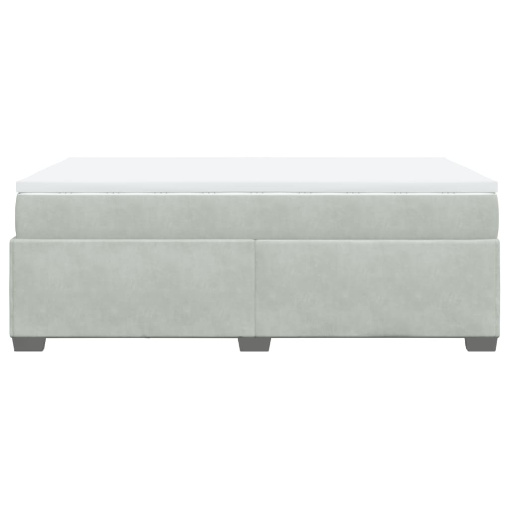 Boxspring met matras fluweel lichtgrijs 120x190 cm