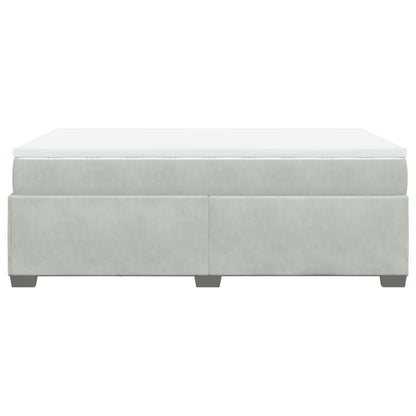 Boxspring met matras fluweel lichtgrijs 120x190 cm