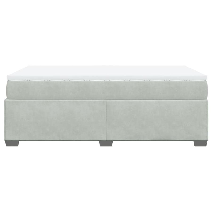Boxspring met matras fluweel lichtgrijs 120x190 cm