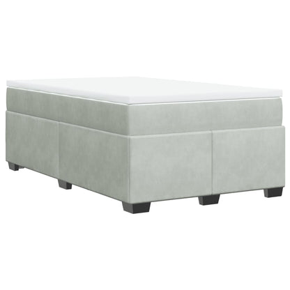 Boxspring met matras fluweel lichtgrijs 120x190 cm