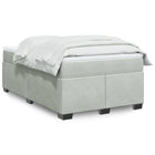 Boxspring met matras fluweel lichtgrijs 120x190 cm