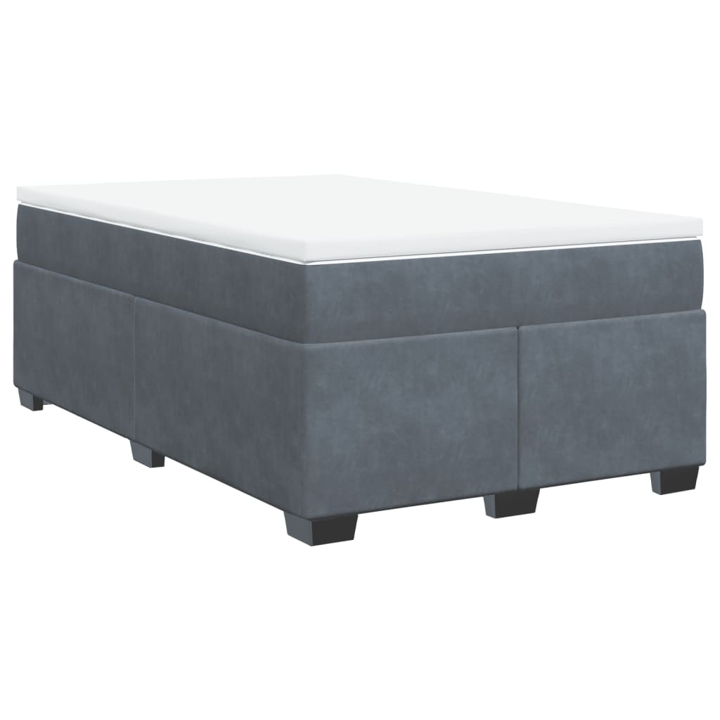 Boxspring met matras fluweel donkergrijs 120x190 cm