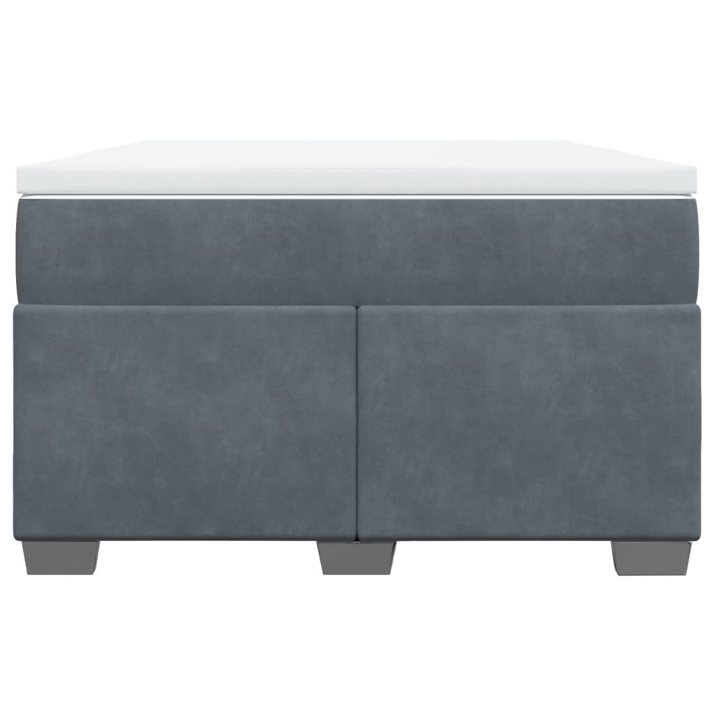 Boxspring met matras fluweel donkergrijs 120x190 cm