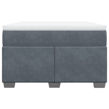 Boxspring met matras fluweel donkergrijs 120x190 cm