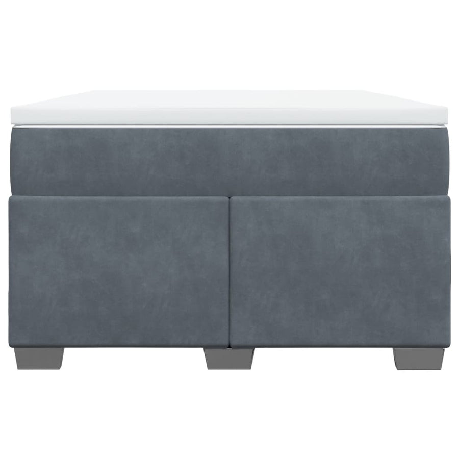 Boxspring met matras fluweel donkergrijs 120x190 cm