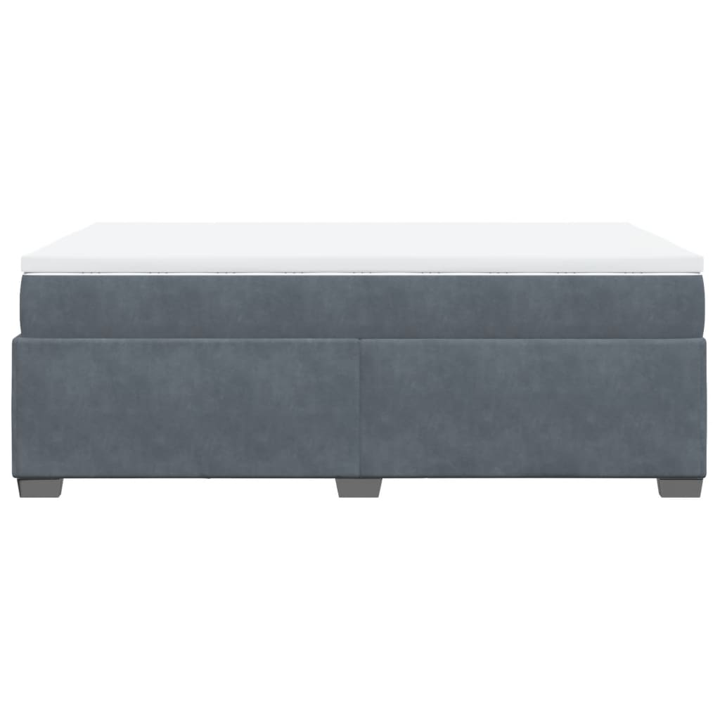Boxspring met matras fluweel donkergrijs 120x190 cm