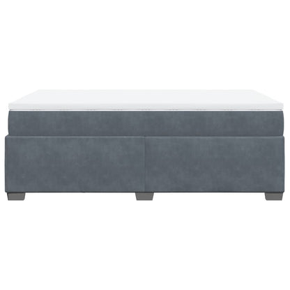 Boxspring met matras fluweel donkergrijs 120x190 cm