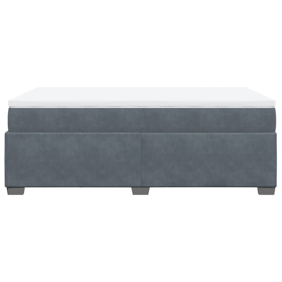 Boxspring met matras fluweel donkergrijs 120x190 cm