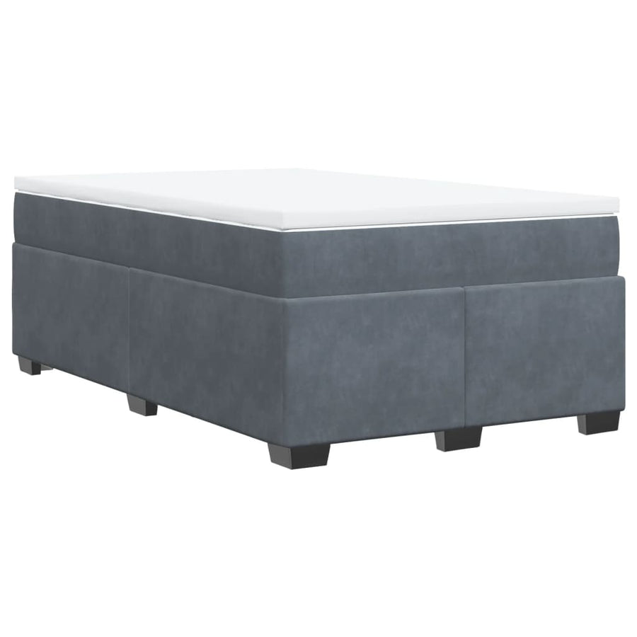 Boxspring met matras fluweel donkergrijs 120x190 cm