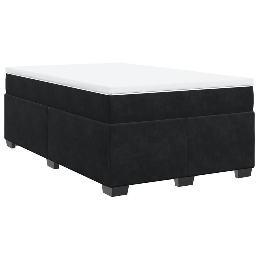 Boxspring met matras fluweel zwart 120x190 cm