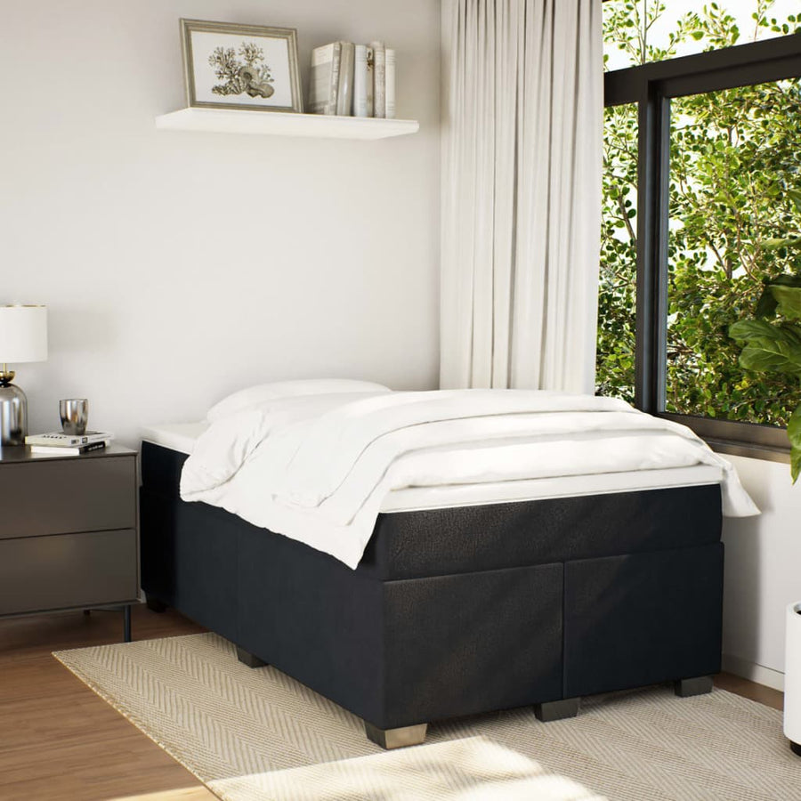 Boxspring met matras fluweel zwart 120x190 cm