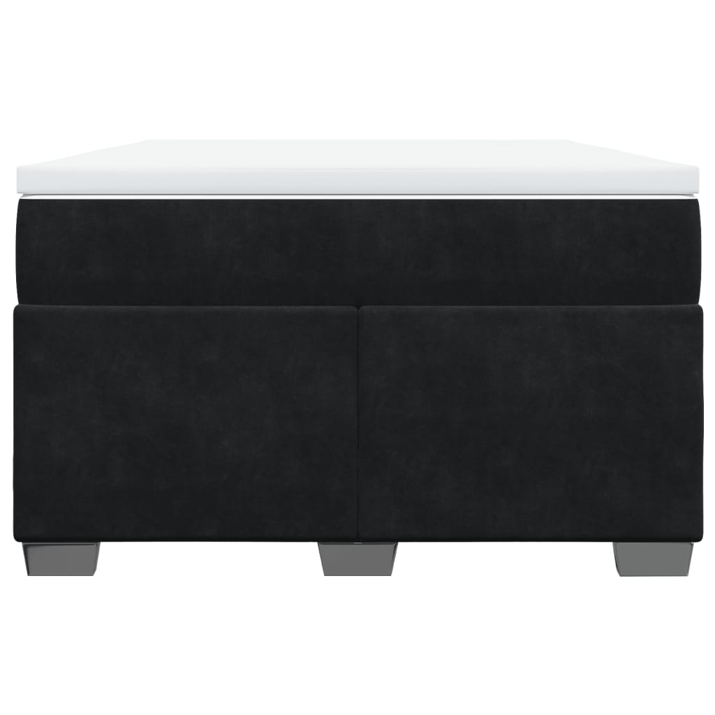 Boxspring met matras fluweel zwart 120x190 cm