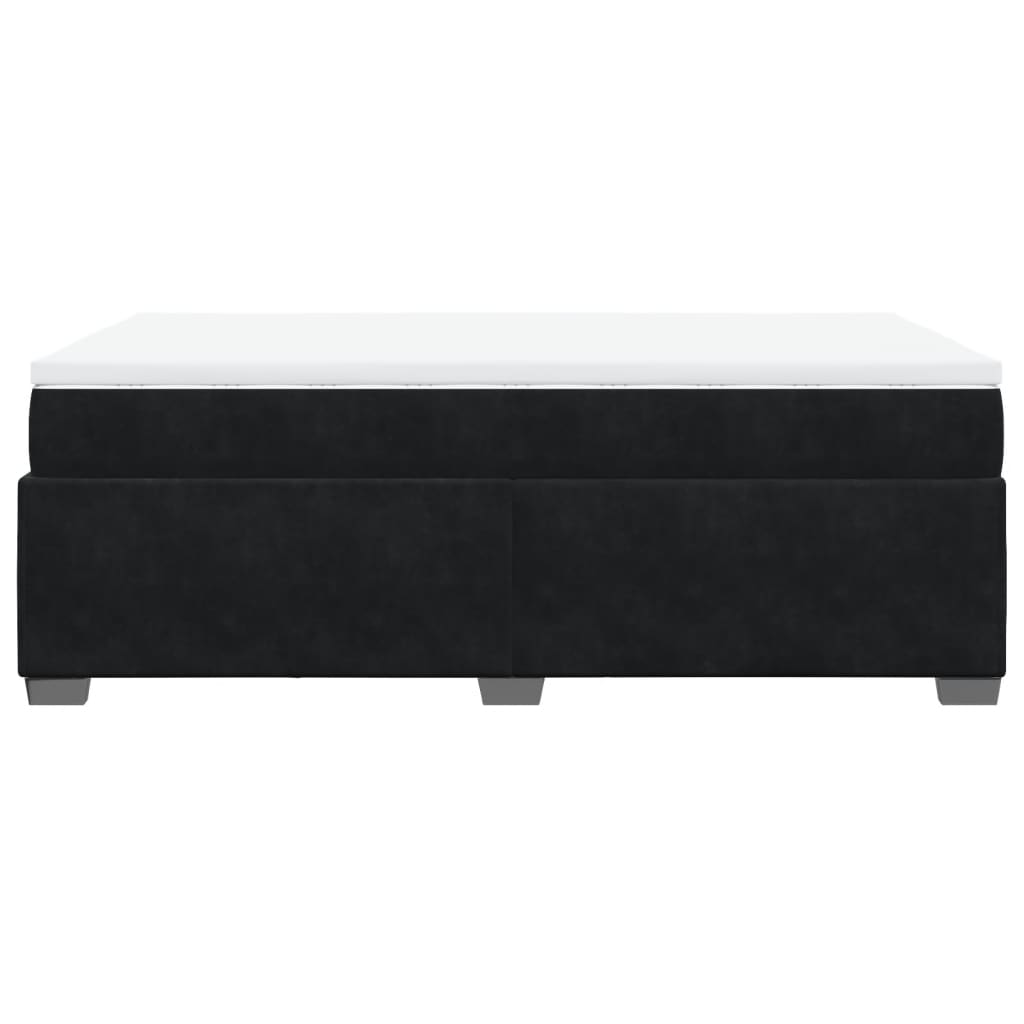 Boxspring met matras fluweel zwart 120x190 cm